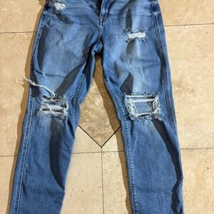 Eunina Women's Distressed Blue Boyfriend Jeans